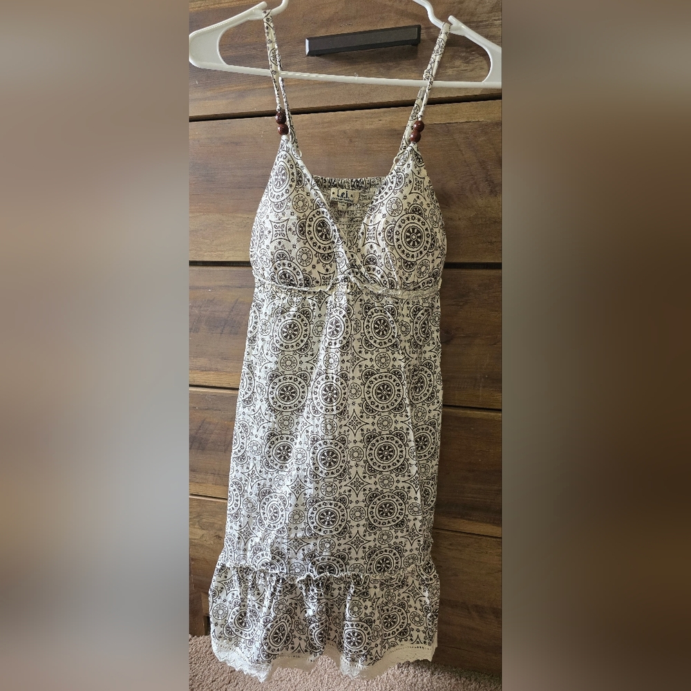 LEI Black and White Patterned Dress
